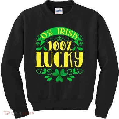 0 Irish 100 Lucky Saint Patrick's Day Celebration Kids Sweatshirt