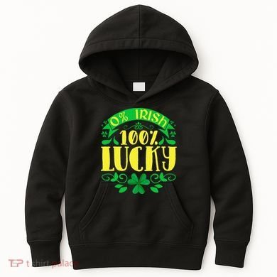 0 Irish 100 Lucky Saint Patrick's Day Celebration Kids Hoodie