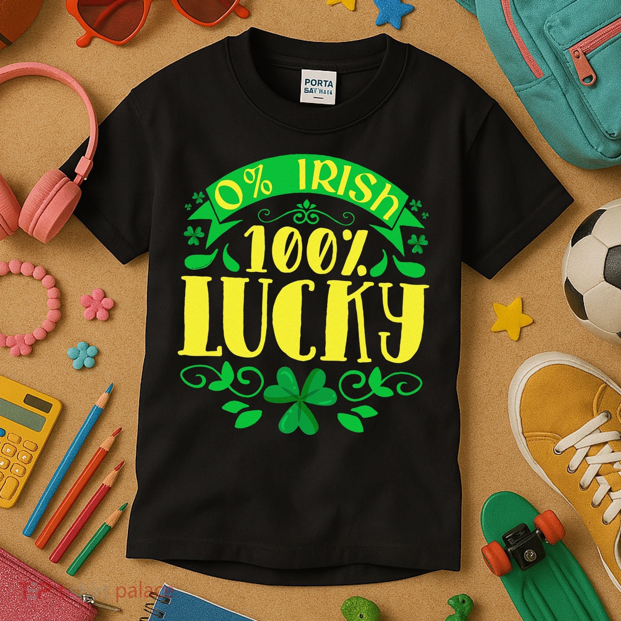 0 Irish 100 Lucky Saint Patrick's Day Celebration Kids T-Shirt