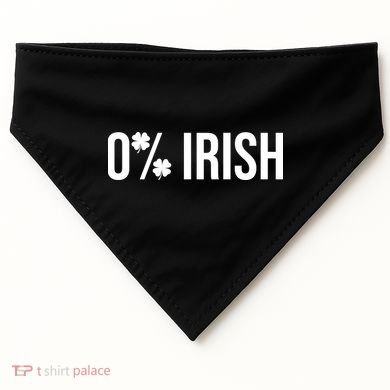0% Irish Zero Percent Funny St Patricks Day USA-Made Doggie Bandana