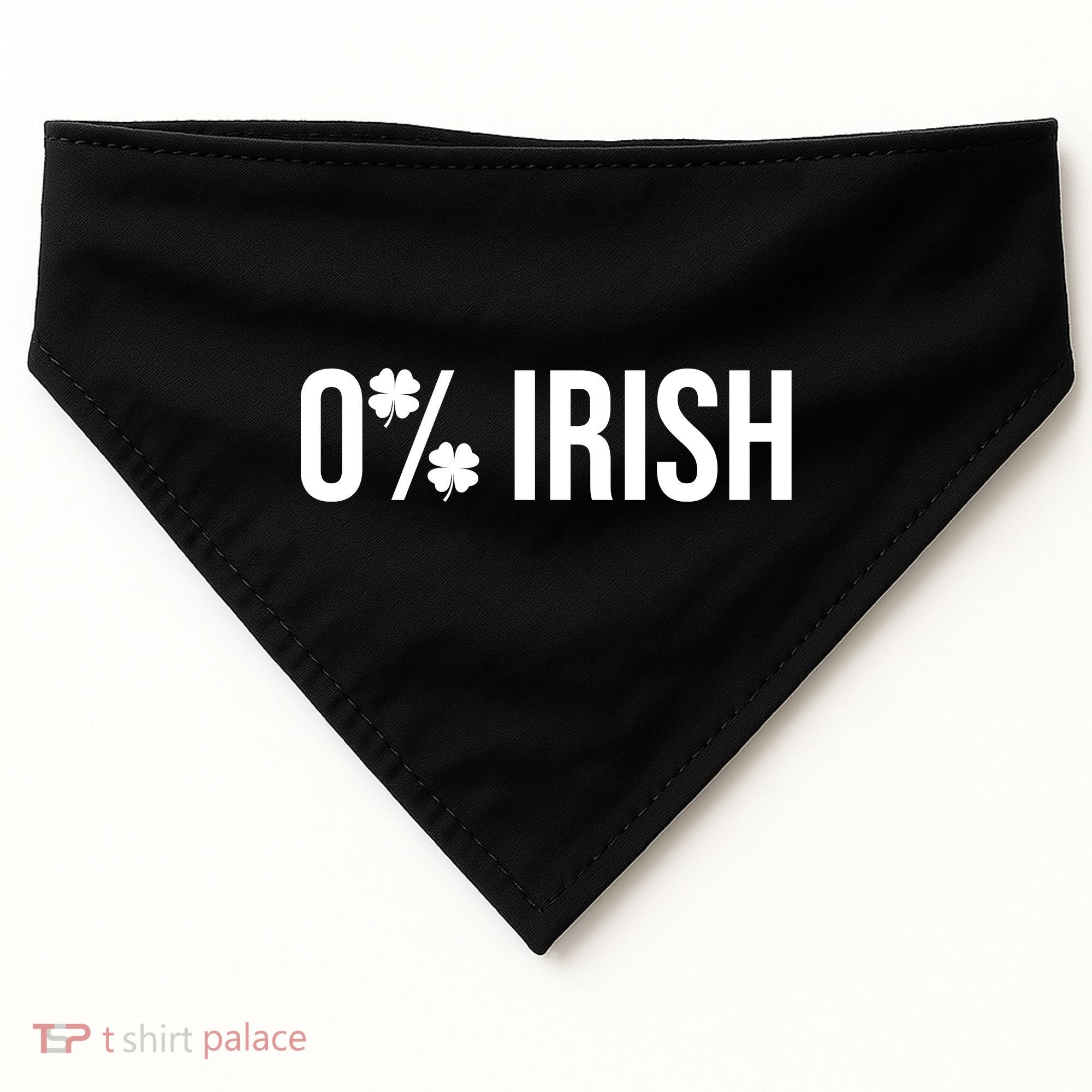 0% Irish Zero Percent Funny St Patricks Day USA-Made Doggie Bandana