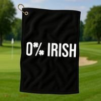 0% Irish Zero Percent Funny St Patricks Day Golf Towel thumb 1