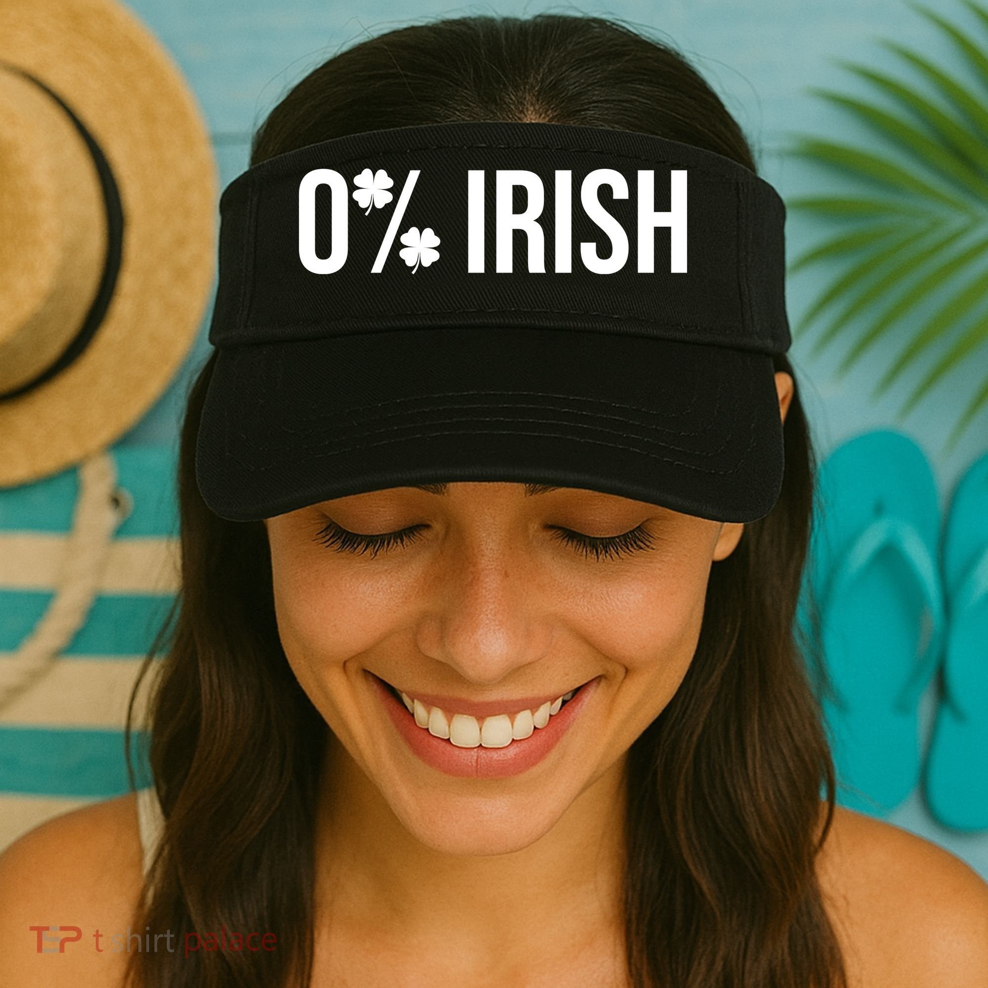 0% Irish Zero Percent Funny St Patricks Day Visor