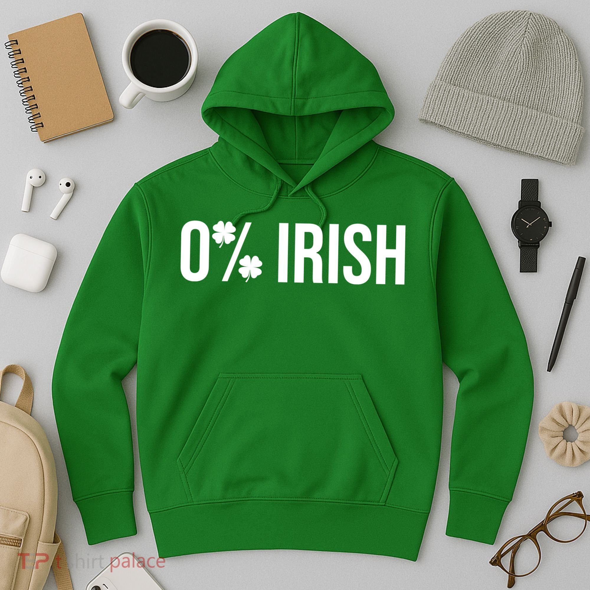 0% Irish Zero Percent Funny St Patricks Day Hoodie