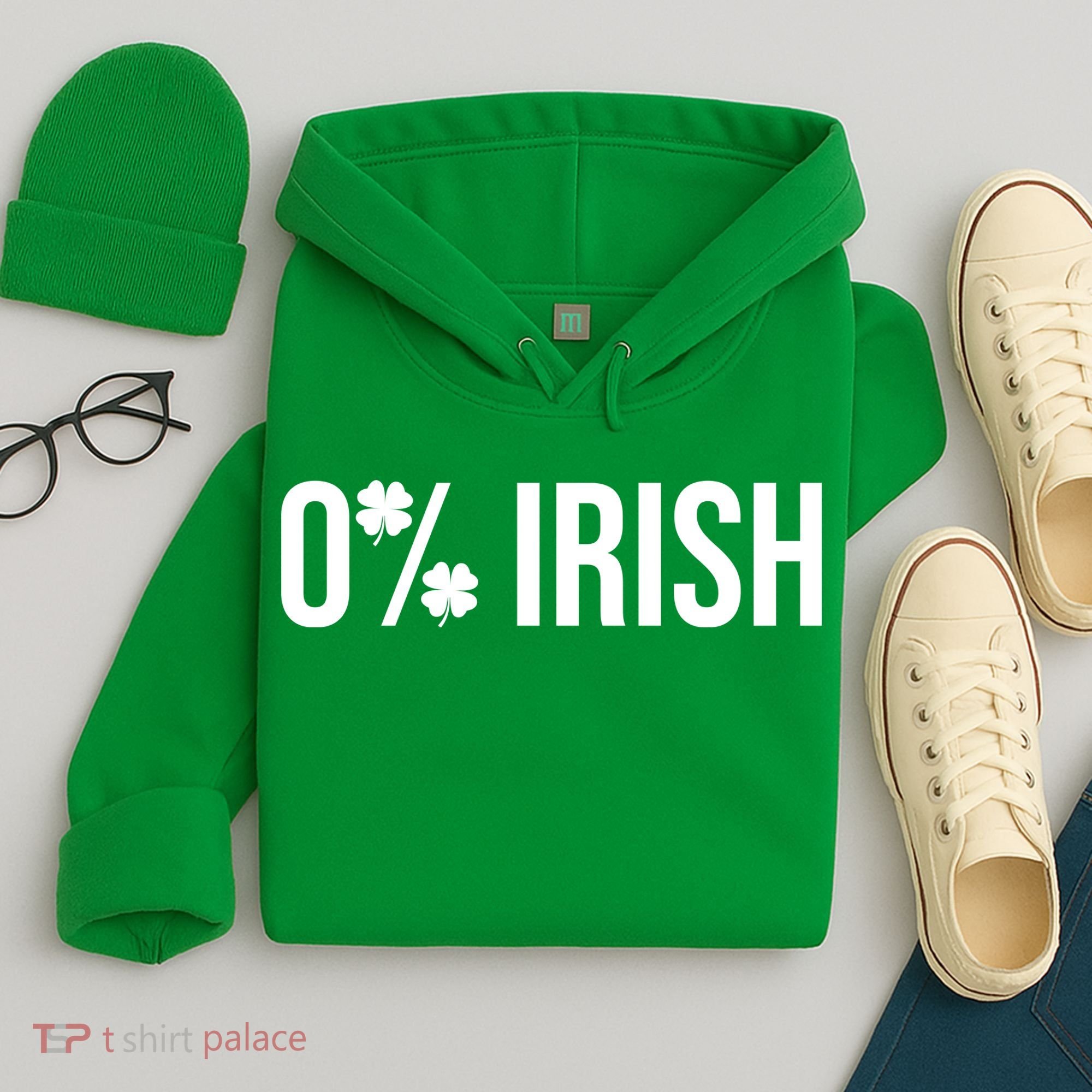 0% Irish Zero Percent Funny St Patricks Day Hoodie