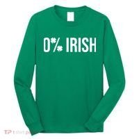 0% Irish Zero Percent Funny St Patricks Day Long Sleeve Shirt thumb 0