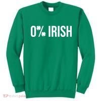 0% Irish Zero Percent Funny St Patricks Day Sweatshirt thumb 0