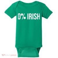 0% Irish Zero Percent Funny St Patricks Day Baby Bodysuit thumb 0
