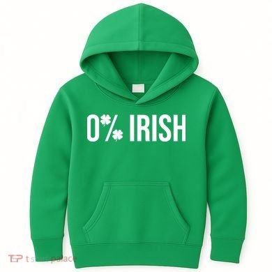 0% Irish Zero Percent Funny St Patricks Day Kids Hoodie