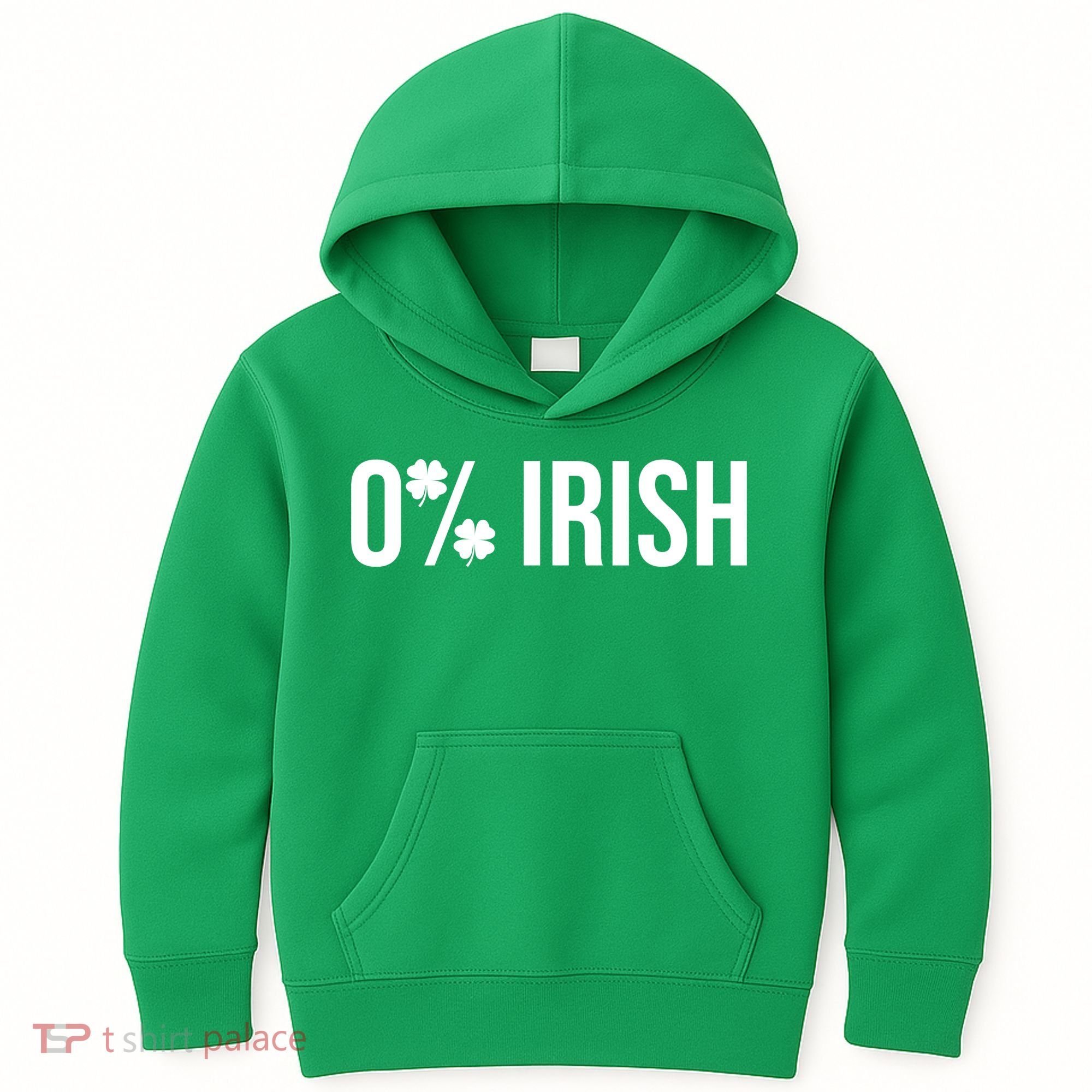 0% Irish Zero Percent Funny St Patricks Day Kids Hoodie