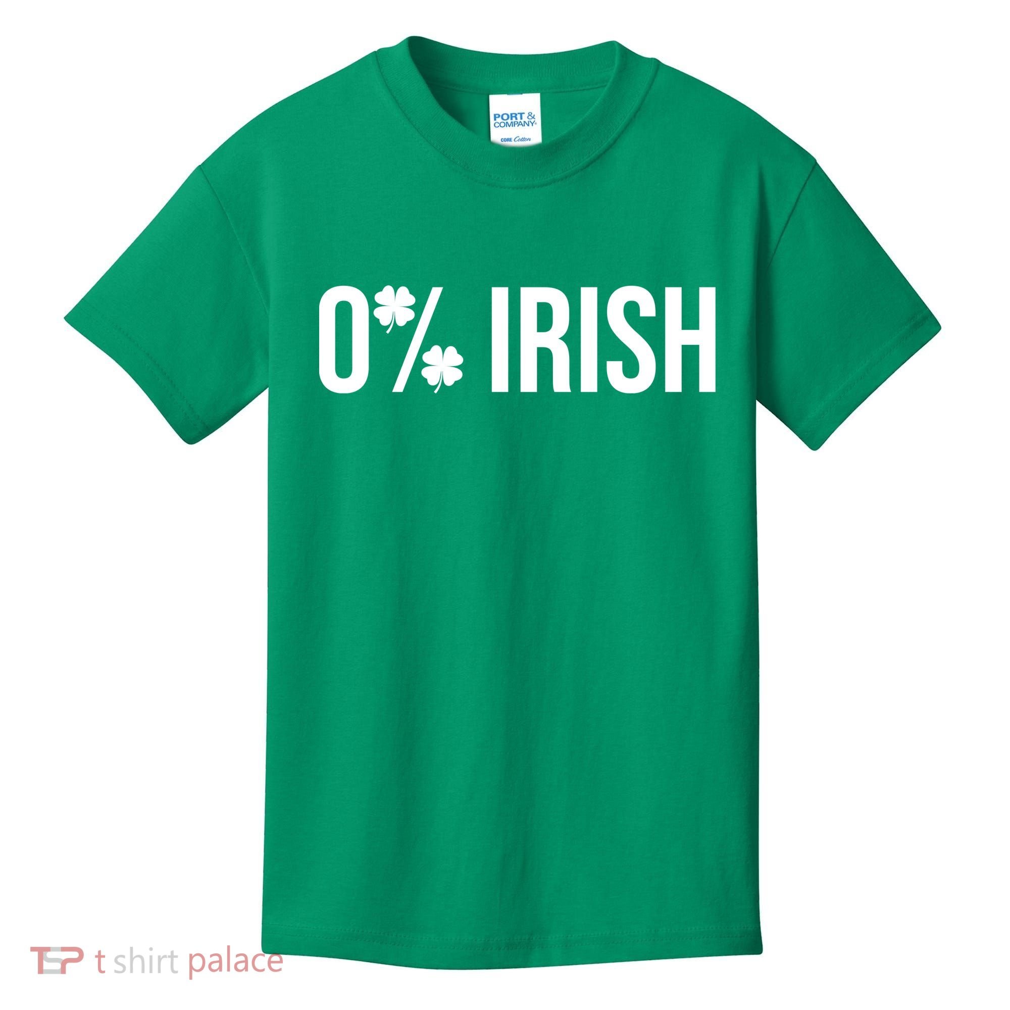 0% Irish Zero Percent Funny St Patricks Day Kids T-Shirt