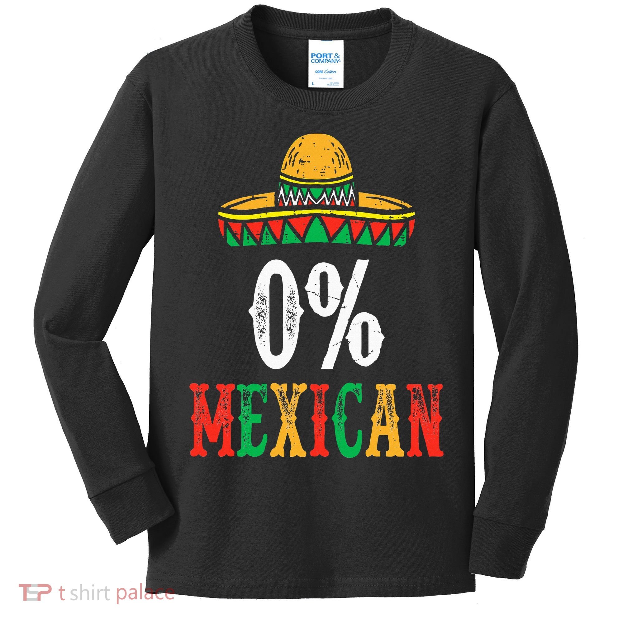 0 Mexican Cinco De Mayo Fiesta Sombrero Kids Long Sleeve Shirt