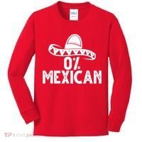 0% Mexican Funny Cinco De Mayo Kids Long Sleeve Shirt thumb 0