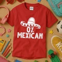0% Mexican Funny Cinco De Mayo Kids T-Shirt thumb 3