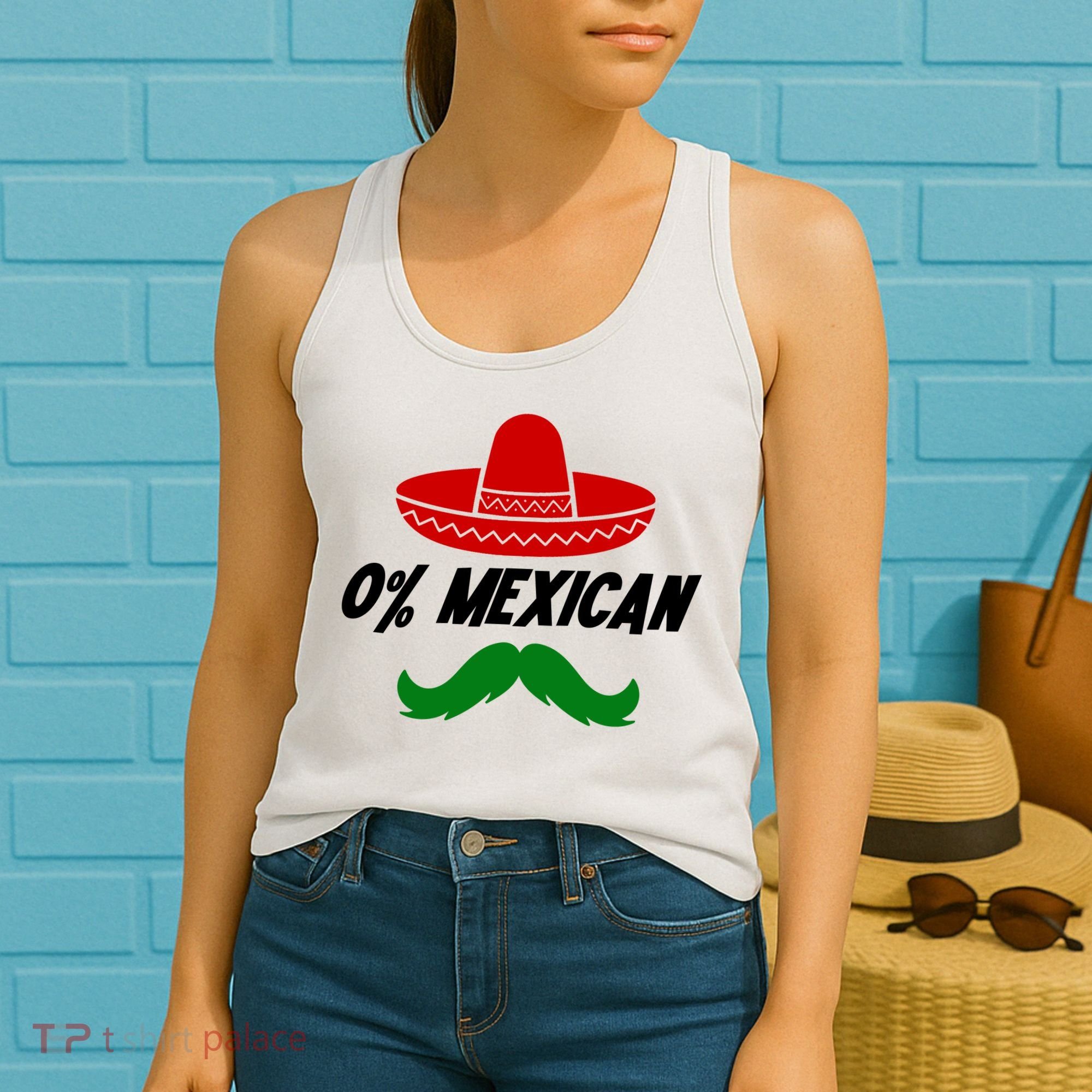 0% Mexican Fiesta Party Cinco De Mayo Funny Women's Tank Top