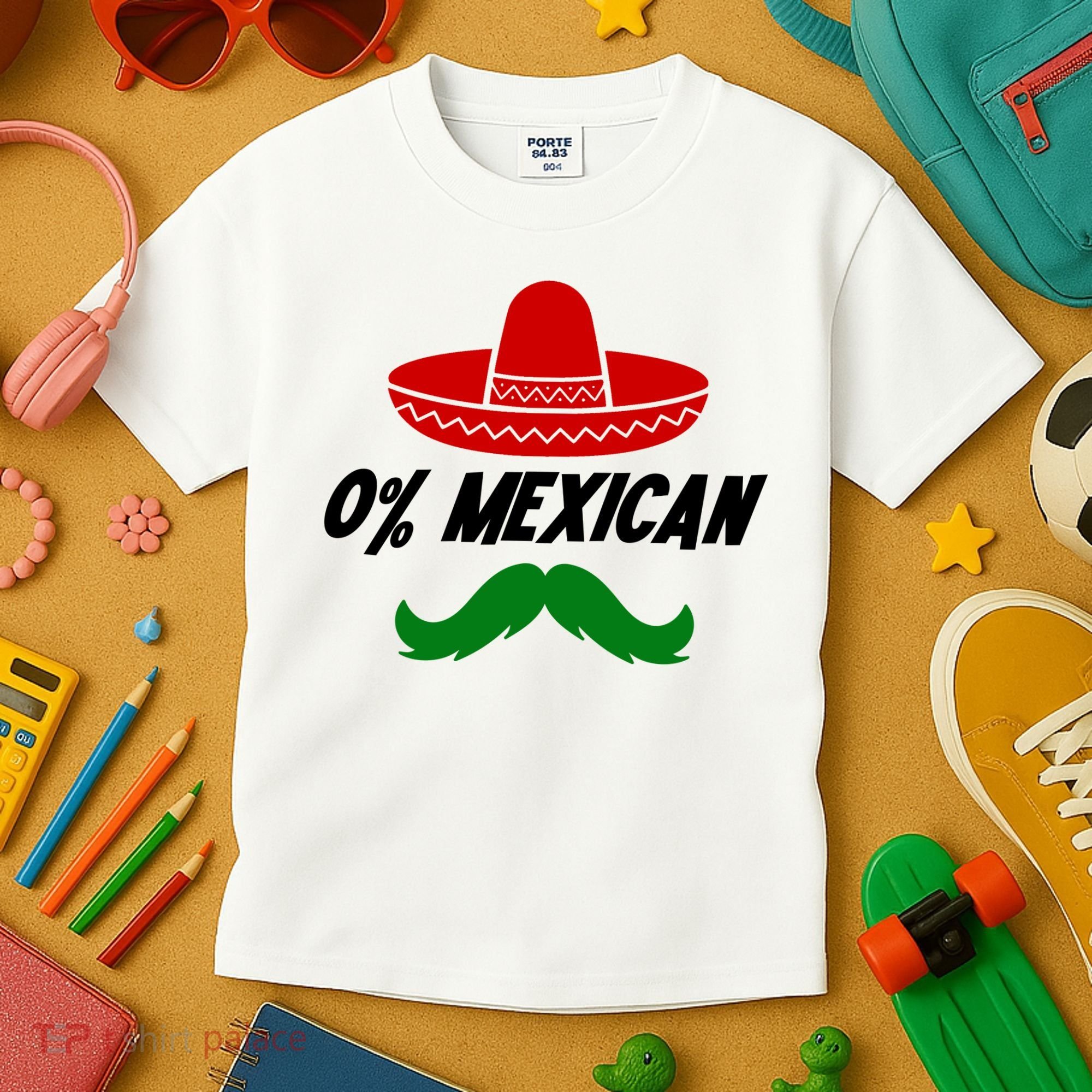 0% Mexican Fiesta Party Cinco De Mayo Funny Kids T-Shirt