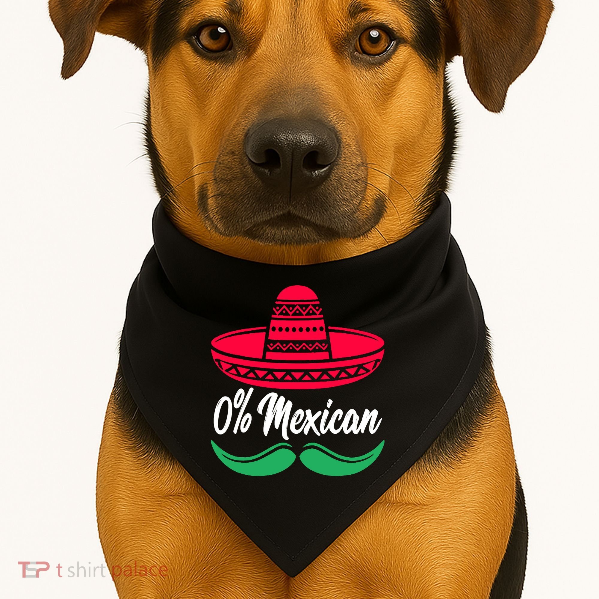0 Percent Mexican Funny USA-Made Doggie Bandana