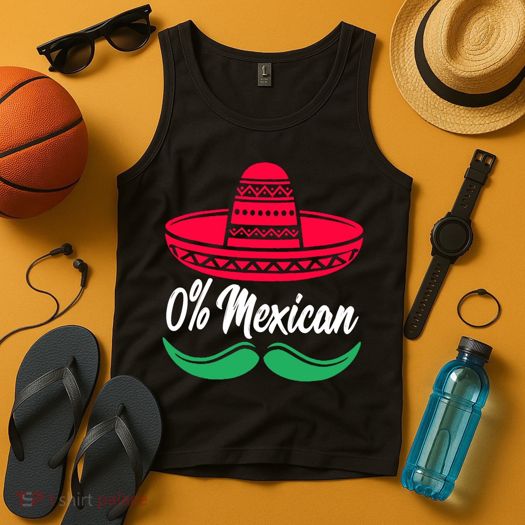 0 Percent Mexican Funny Tank Top