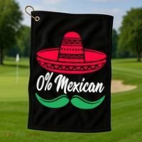 0 Percent Mexican Funny Golf Towel thumb 1
