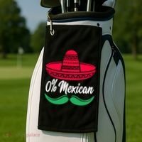 0 Percent Mexican Funny Golf Towel thumb 2