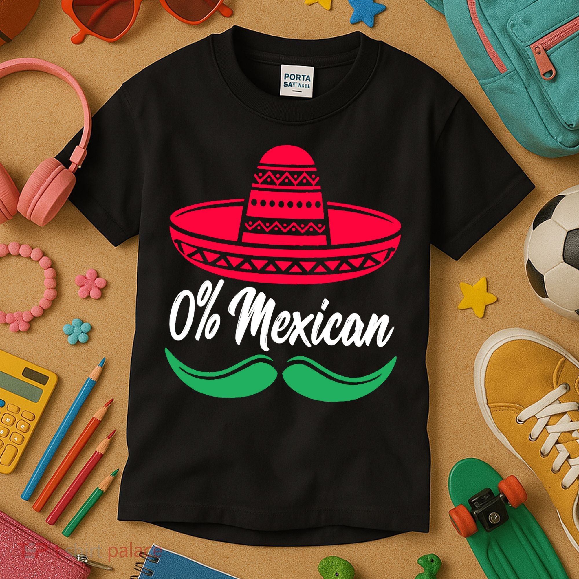 0 Percent Mexican Funny Kids T-Shirt