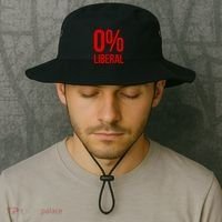 0% Zero Percent Liberal Conservative Bucket Hat thumb 2