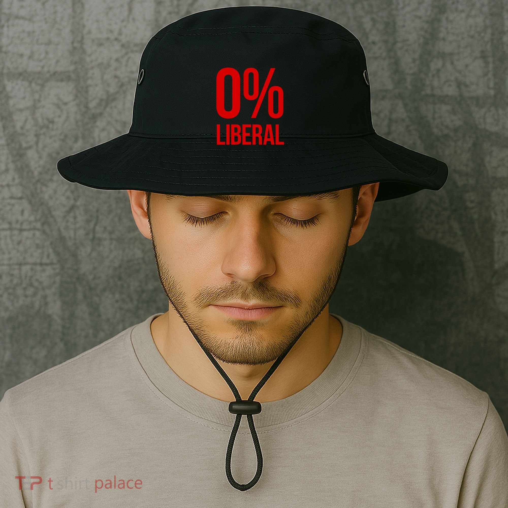 0% Zero Percent Liberal Conservative Bucket Hat