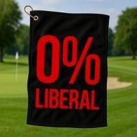 0% Zero Percent Liberal Conservative Golf Towel thumb 1