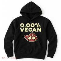 0 Zero Percent Vegan Funny Steak Bbq Grill Meat Lover Eater Hoodie thumb 0
