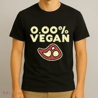 0 Zero Percent Vegan Funny Steak Bbq Grill Meat Lover Eater T-Shirt thumb 3