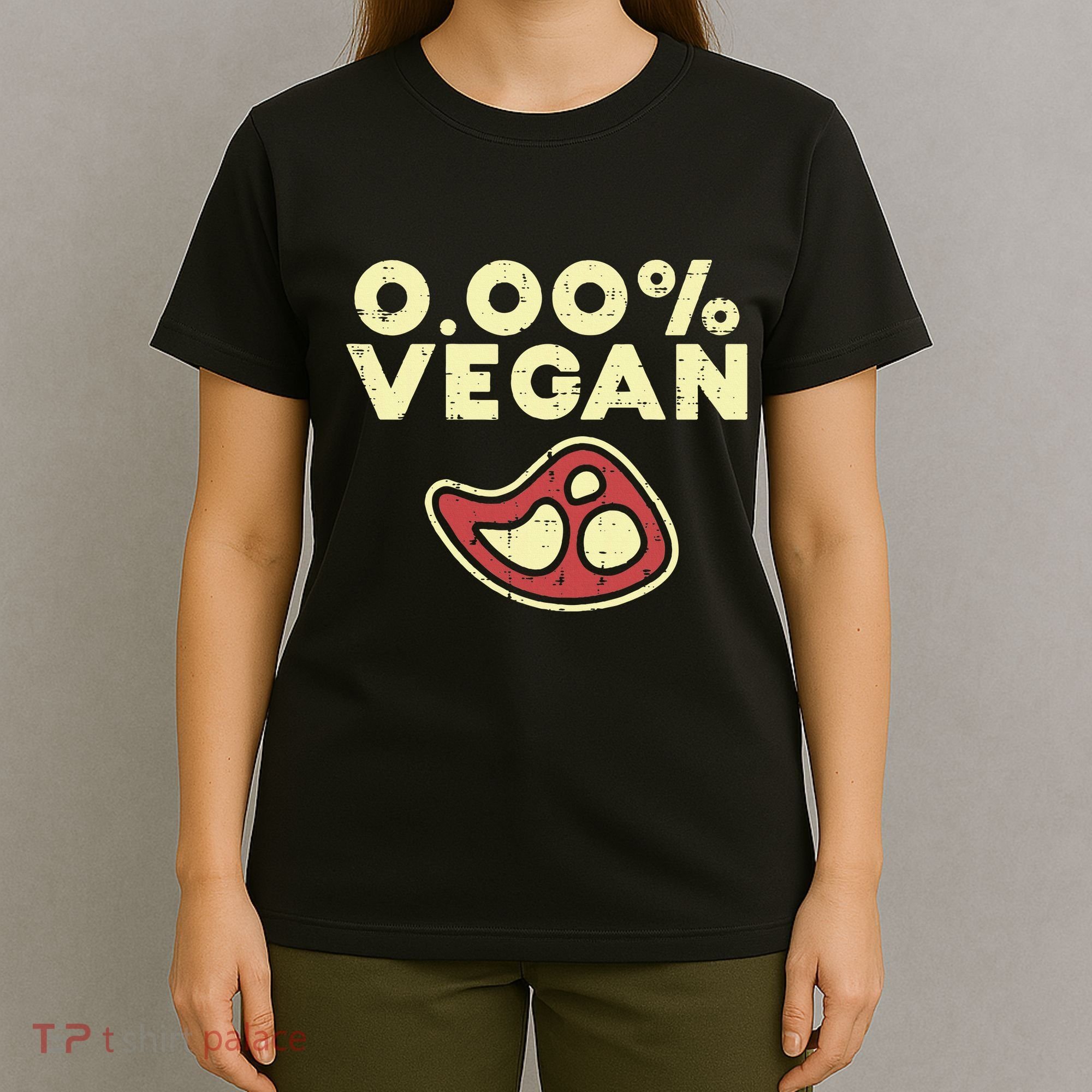 0 Zero Percent Vegan Funny Steak Bbq Grill Meat Lover Eater T-Shirt