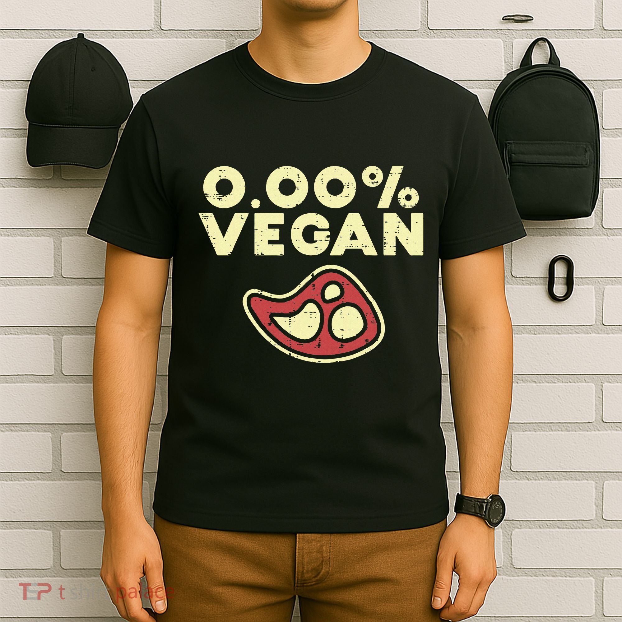0 Zero Percent Vegan Funny Steak Bbq Grill Meat Lover Eater T-Shirt