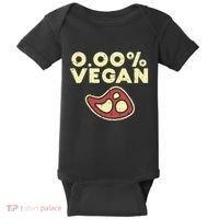 0 Zero Percent Vegan Funny Steak Bbq Grill Meat Lover Eater Baby Bodysuit thumb 0
