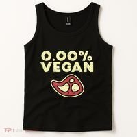 0 Zero Percent Vegan Funny Steak Bbq Grill Meat Lover Eater Tank Top thumb 2