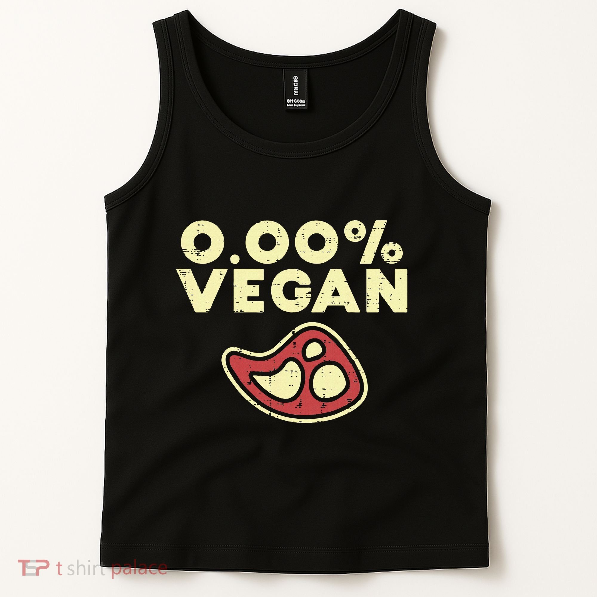 0 Zero Percent Vegan Funny Steak Bbq Grill Meat Lover Eater Tank Top