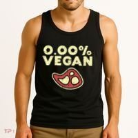 0 Zero Percent Vegan Funny Steak Bbq Grill Meat Lover Eater Tank Top thumb 3