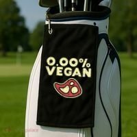 0 Zero Percent Vegan Funny Steak Bbq Grill Meat Lover Eater Golf Towel thumb 2
