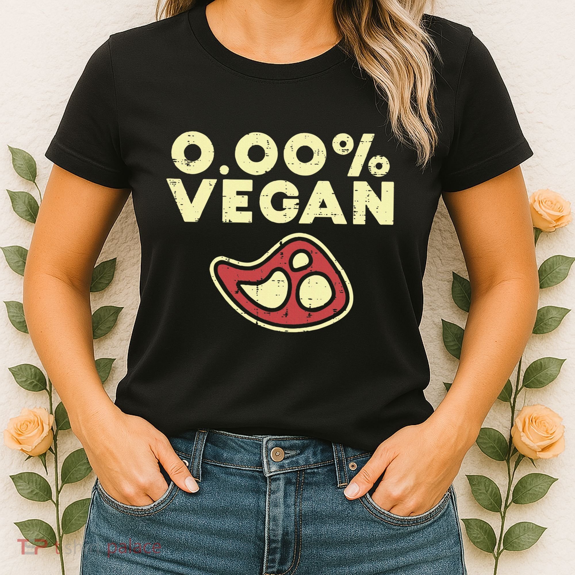 0 Zero Percent Vegan Funny Steak Bbq Grill Meat Lover Eater Women's T-Shirt