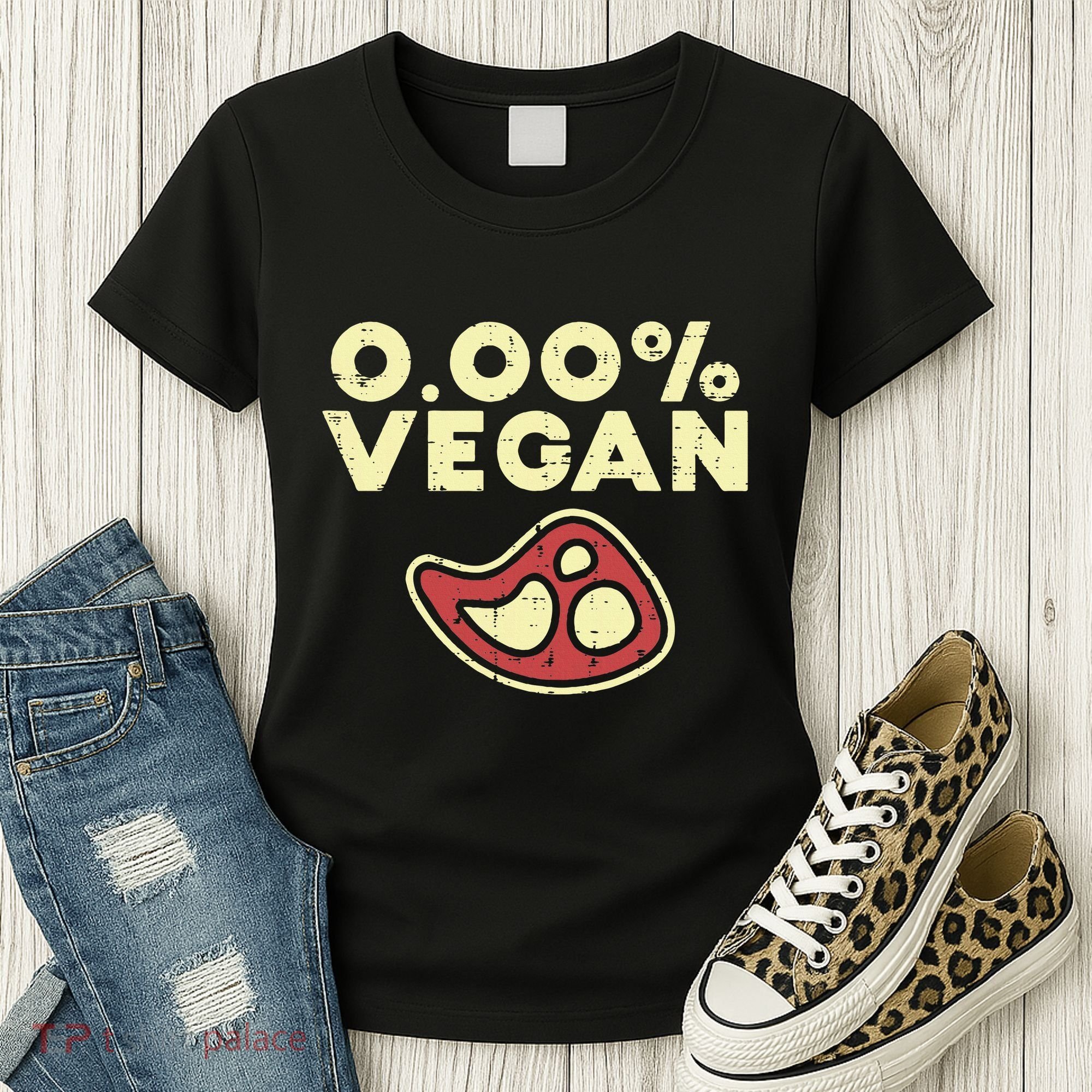0 Zero Percent Vegan Funny Steak Bbq Grill Meat Lover Eater Women's T-Shirt
