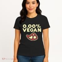 0 Zero Percent Vegan Funny Steak Bbq Grill Meat Lover Eater Women's T-Shirt thumb 4