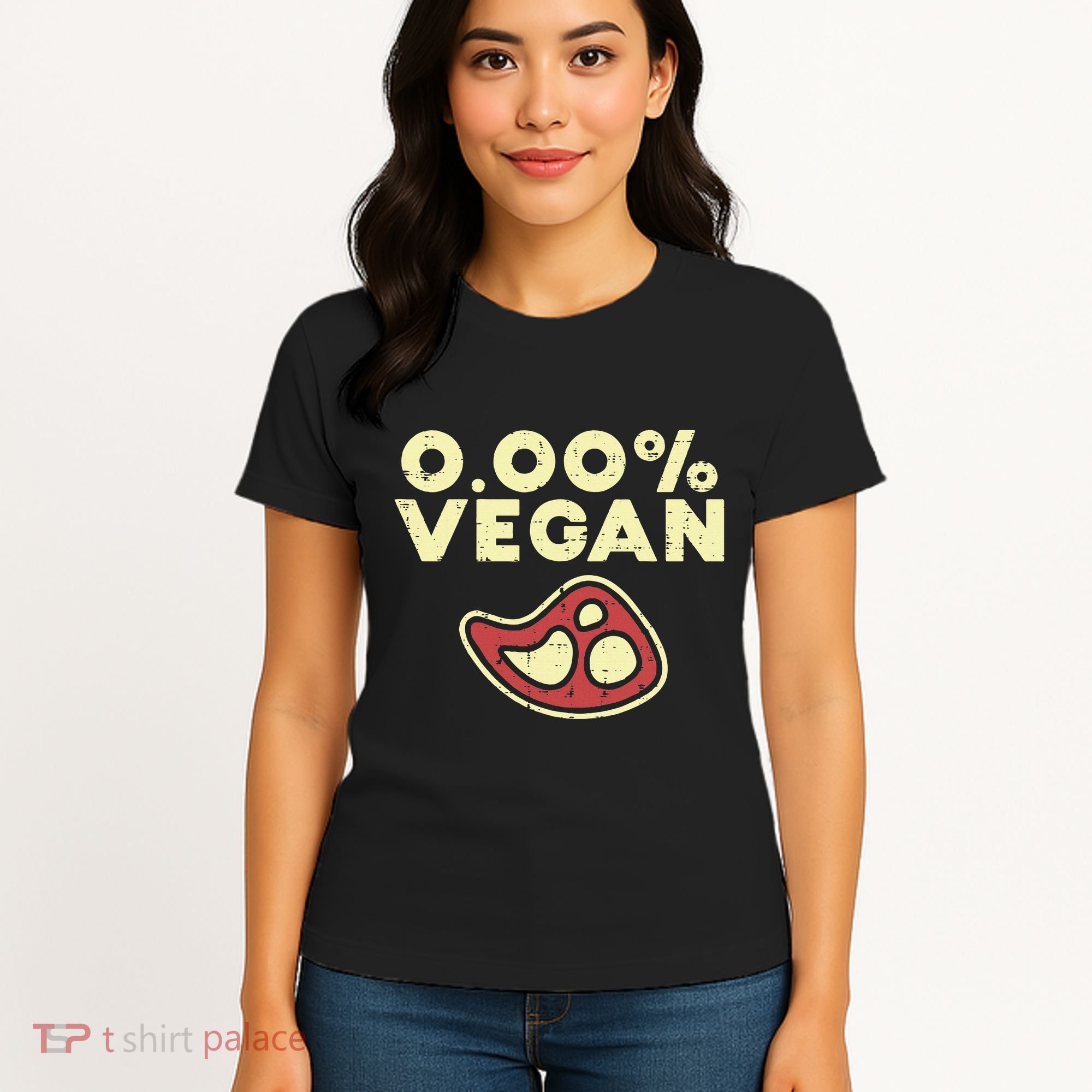0 Zero Percent Vegan Funny Steak Bbq Grill Meat Lover Eater Women's T-Shirt