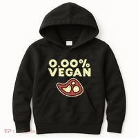 0 Zero Percent Vegan Funny Steak Bbq Grill Meat Lover Eater Kids Hoodie thumb 0