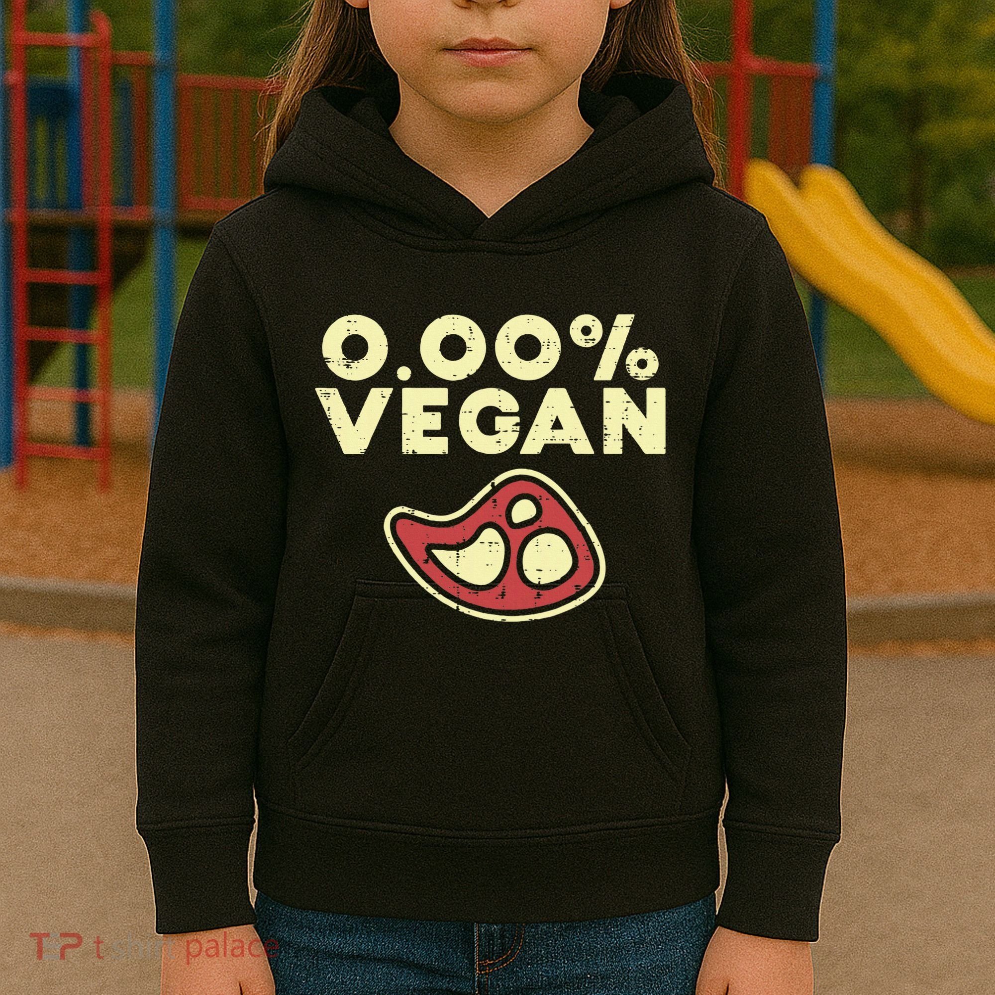 0 Zero Percent Vegan Funny Steak Bbq Grill Meat Lover Eater Kids Hoodie