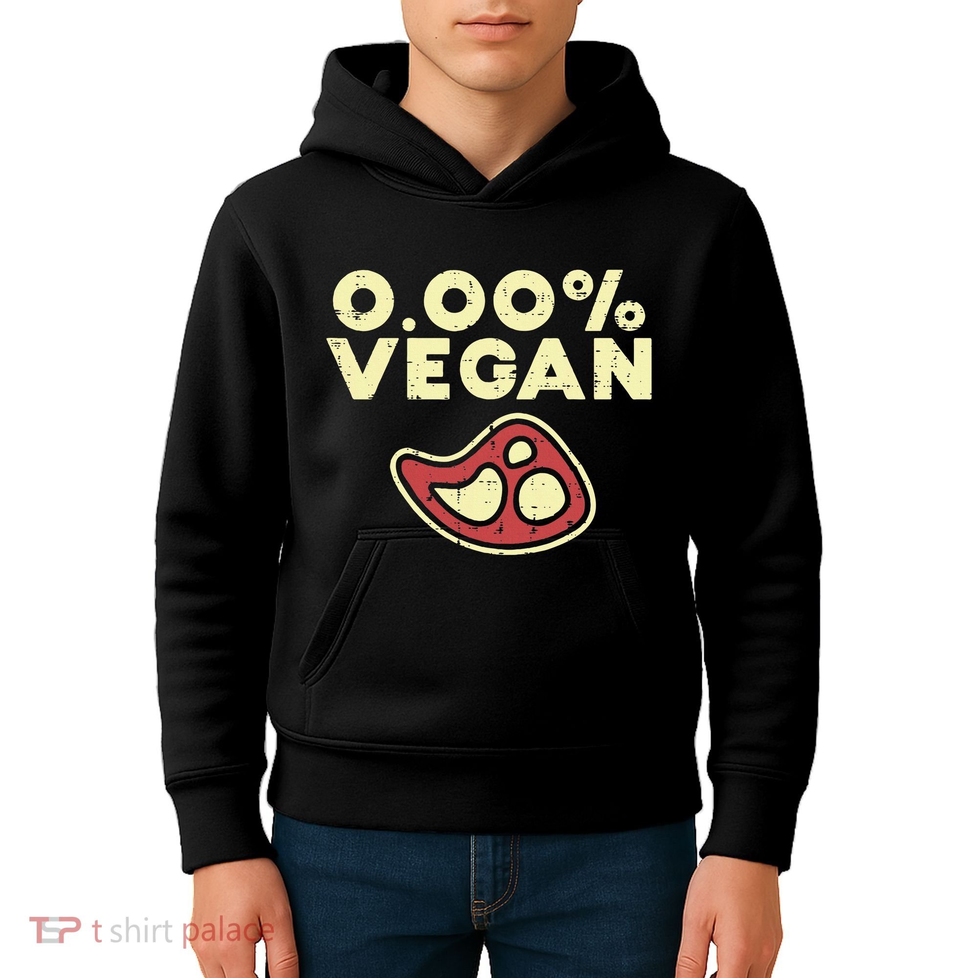0 Zero Percent Vegan Funny Steak Bbq Grill Meat Lover Eater Kids Hoodie