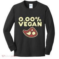0 Zero Percent Vegan Funny Steak Bbq Grill Meat Lover Eater Kids Long Sleeve Shirt thumb 0