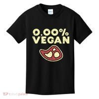 0 Zero Percent Vegan Funny Steak Bbq Grill Meat Lover Eater Kids T-Shirt thumb 0