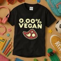 0 Zero Percent Vegan Funny Steak Bbq Grill Meat Lover Eater Kids T-Shirt thumb 3