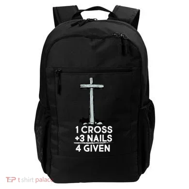 1 Cross Plus 3 Nails Equals 4 Given Backpack