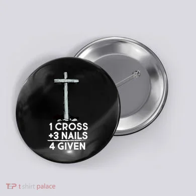 1 Cross Plus 3 Nails Equals 4 Given Button
