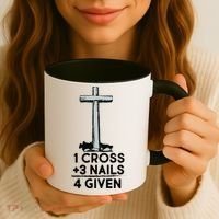 1 Cross Plus 3 Nails Equals 4 Given Coffee Mug thumb 3